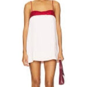 Free people pink  and Red Spaghetti Strap mini Dress M new with out tags